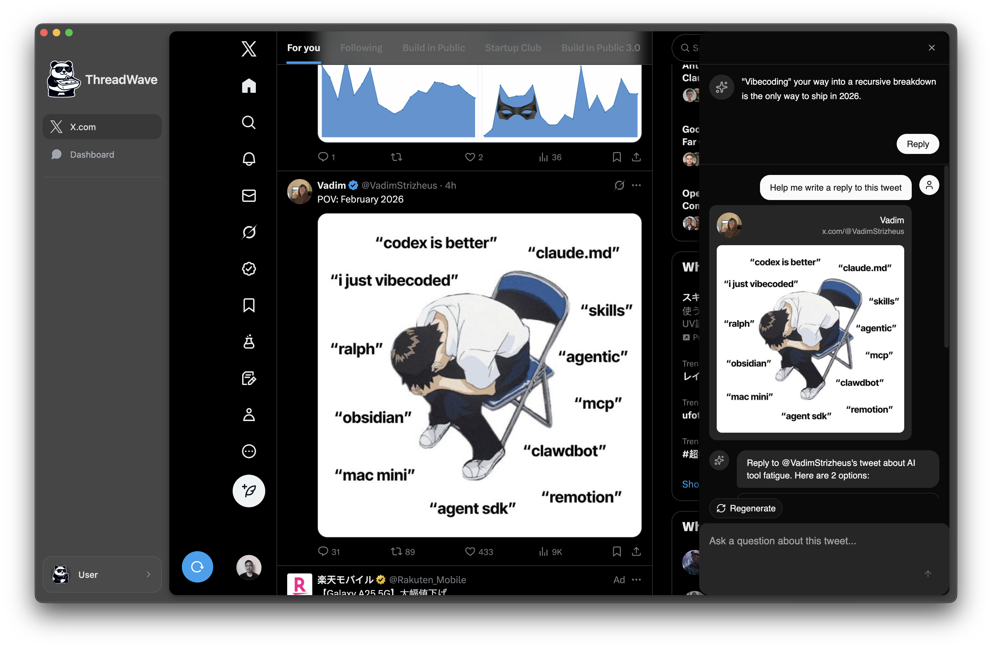 ThreadWave Desktop App - Full Screenshot